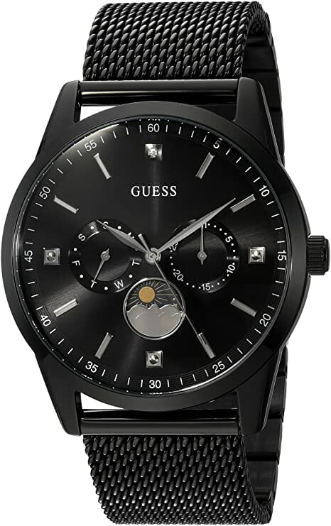 GUESS Black Ionic Plated Mesh Bracelet Watch