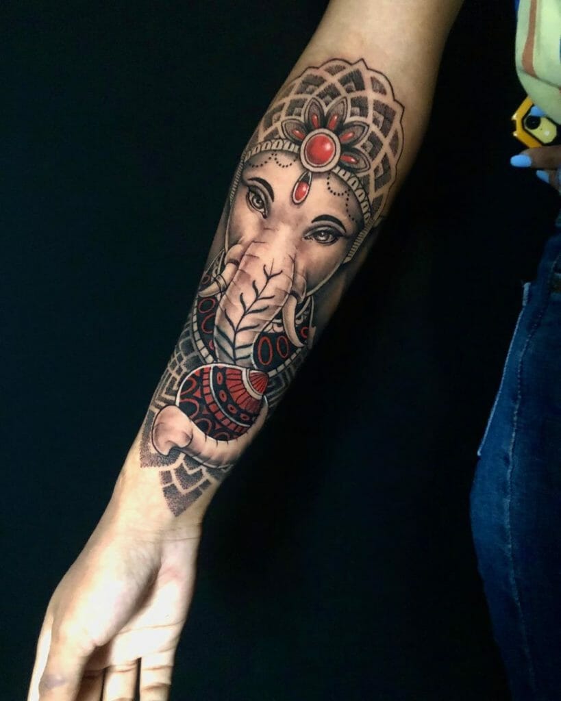 Ganesh Tattoo Forearm