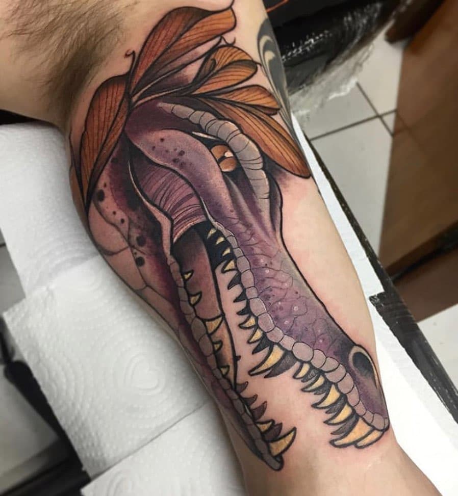 Half Sleeve Godzilla Tattoos