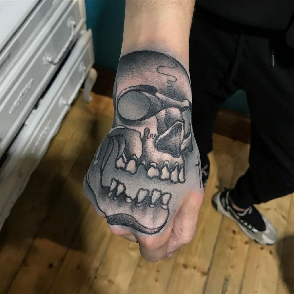 Hand Skull Tattoo Design