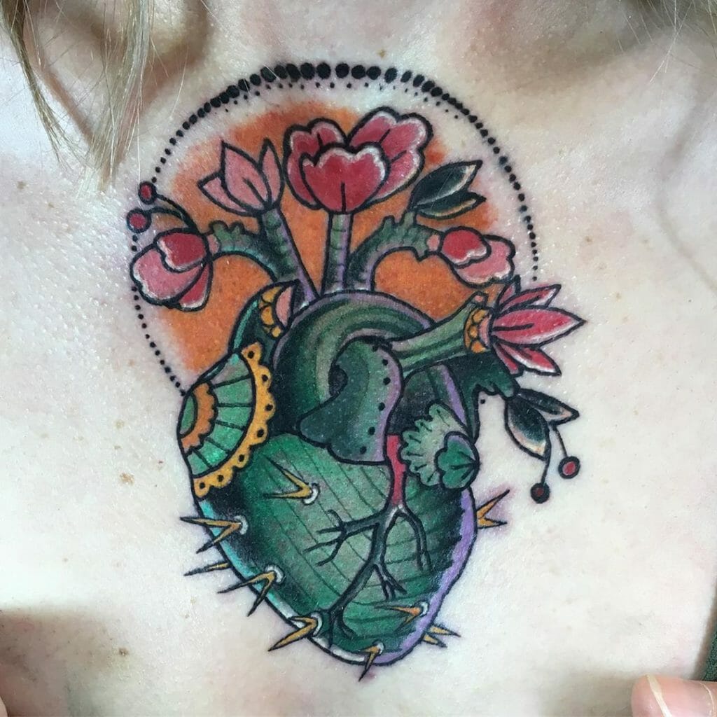 Heart of Cactus Tattoo