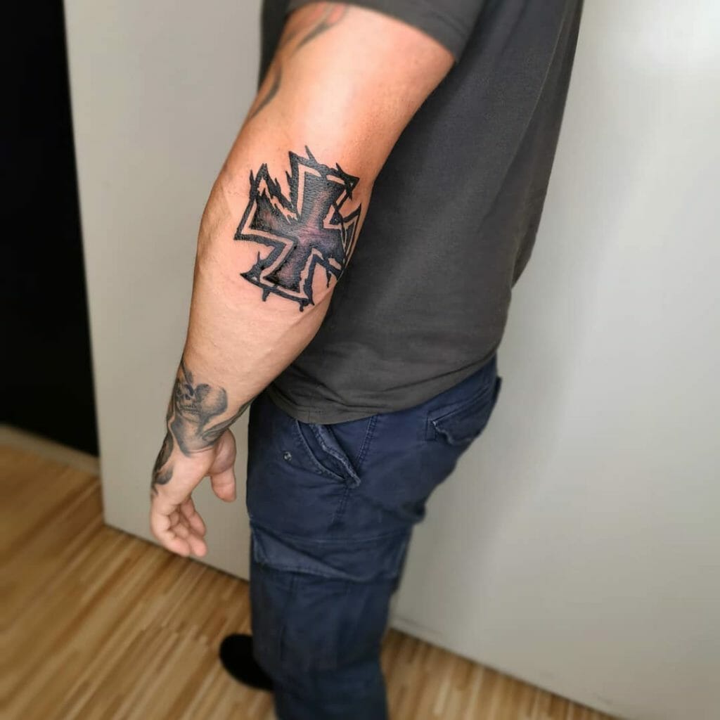Iron Cross Elbow Tattoo