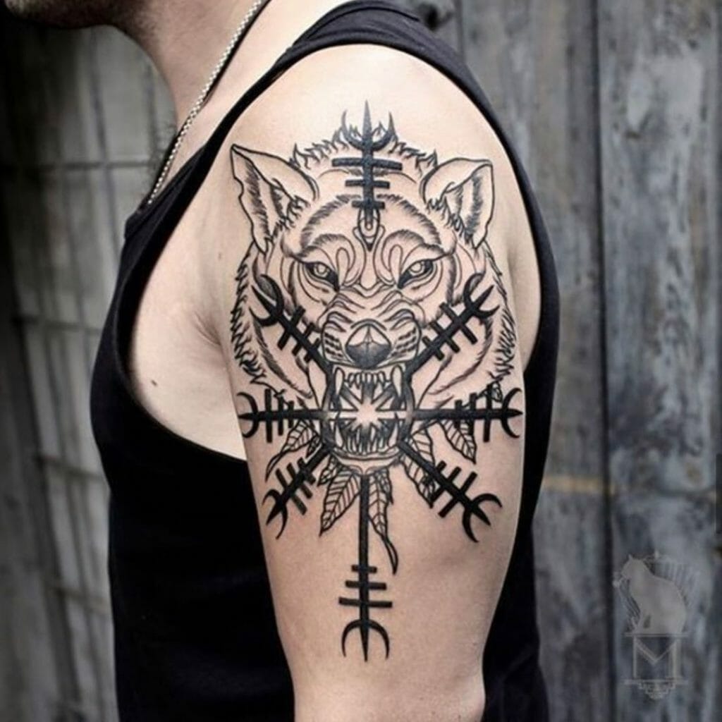 Large Shoulder Fenrir Tattoo
