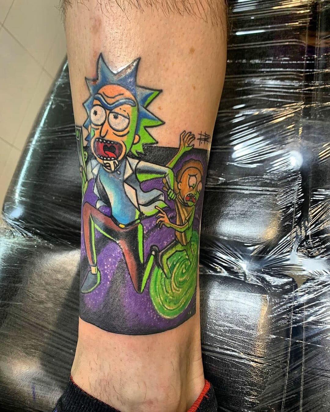 Leg Rick and Morty Portal Tattoo