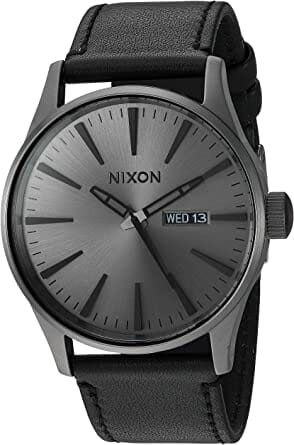 Nixon Men's A105 Sentry 42mm Stainless Steel Leather