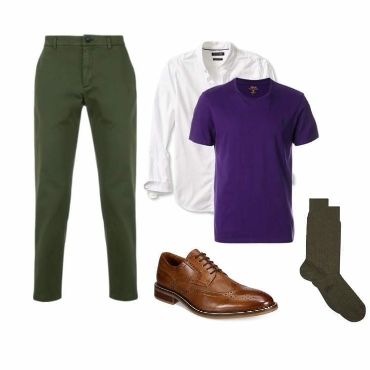 Olive Trousers with Shoes
