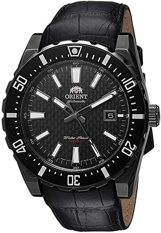 Orient Men's ' Nami Japanese Automatic Stainless Steel and Leather Diving Watch