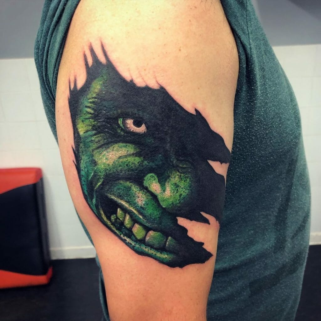 RIpping Hulk Tattoo Design