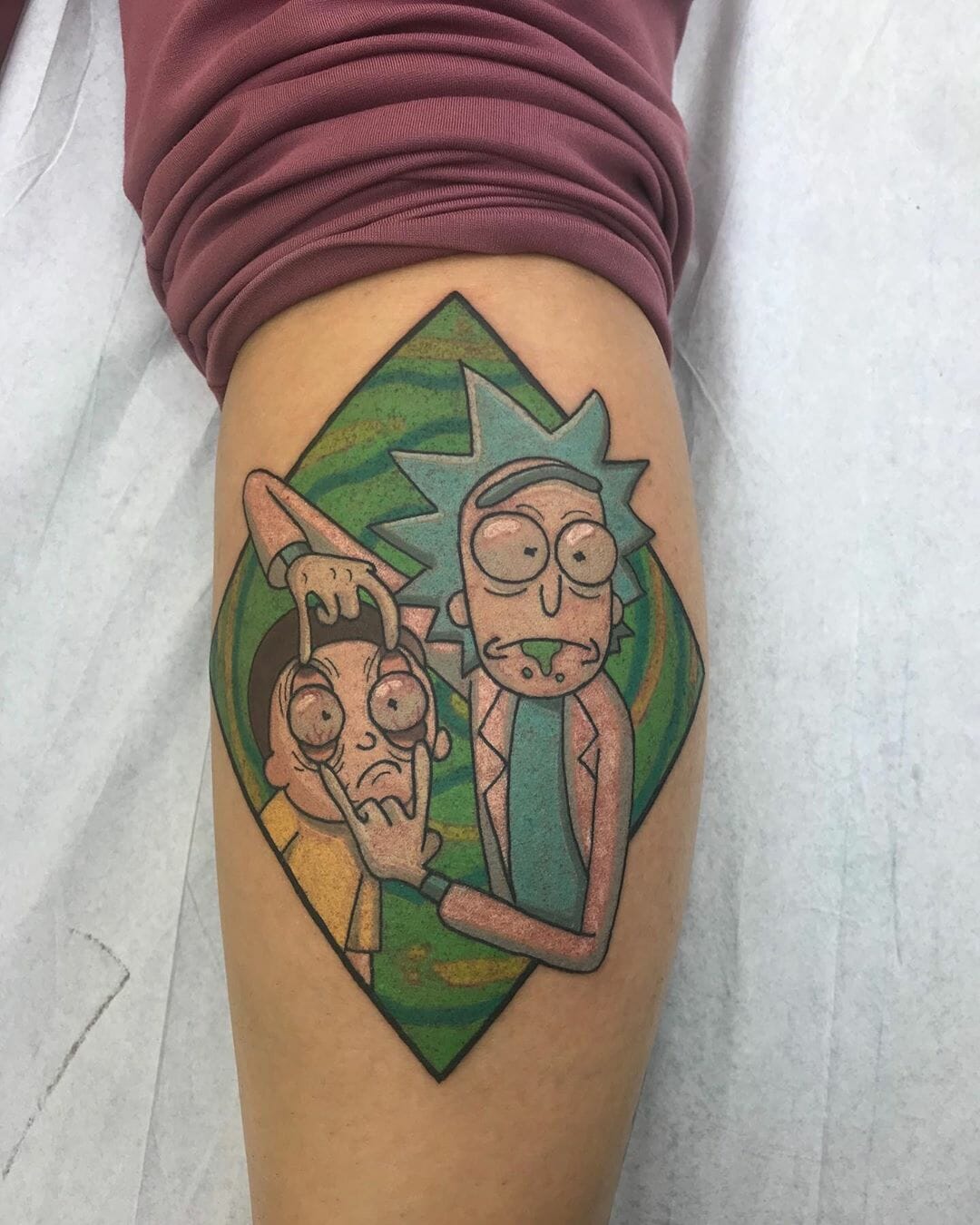 Rick And Morty Tattoos Colorful Design