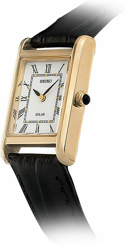 Seiko Unisex Analogue Classic Solar Powered Watch With Leather Strap