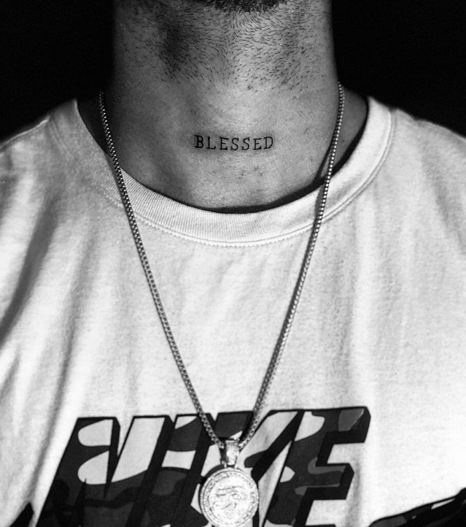 Small Blessed Be Tattoo Black Lettering