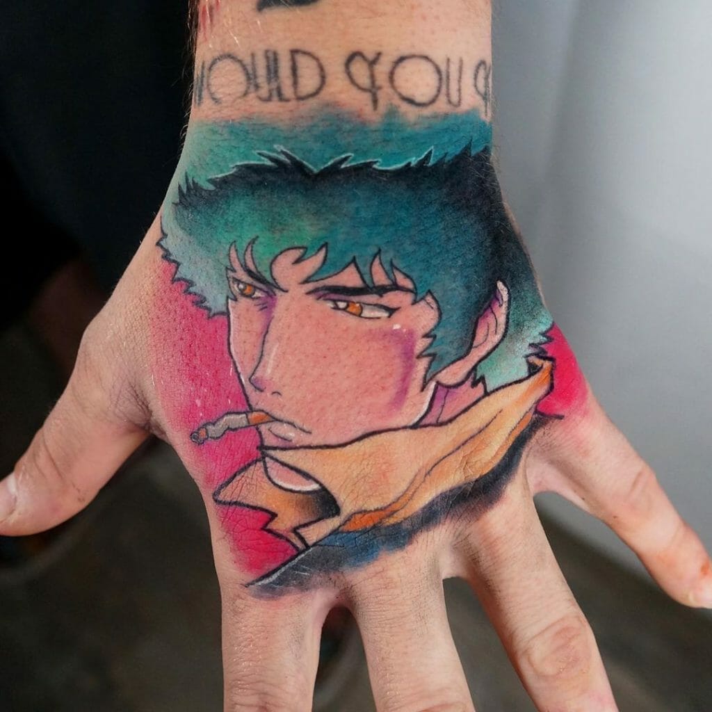 Spike Spiegel Hand Tattoo Color