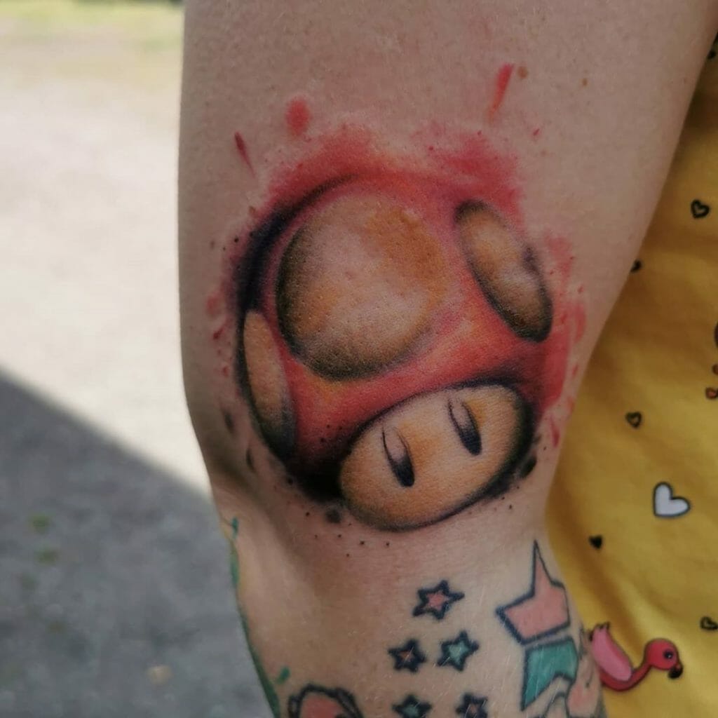 Super Mario Mushroom Tattoo