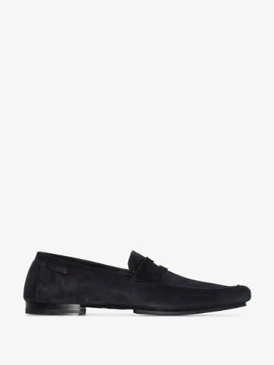 Tom Ford Navy Blue Berwick Loafers