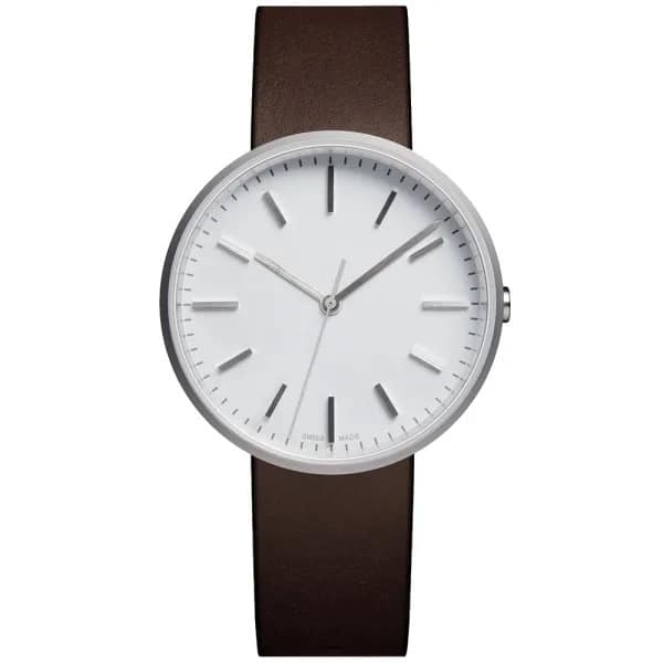 Uniform Wares M37 Precidrive Watch Brushed Steel Brown Leather