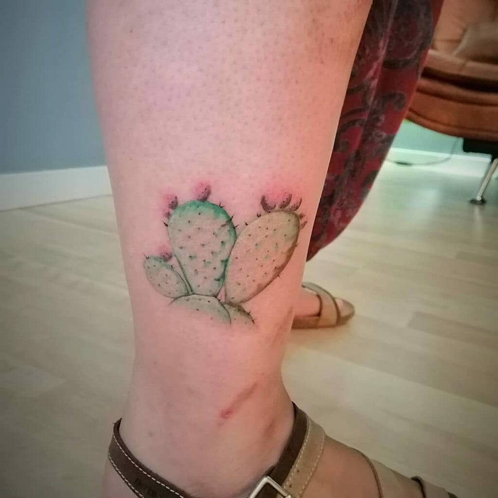 Watercolor Cactus Tattoo Traditional