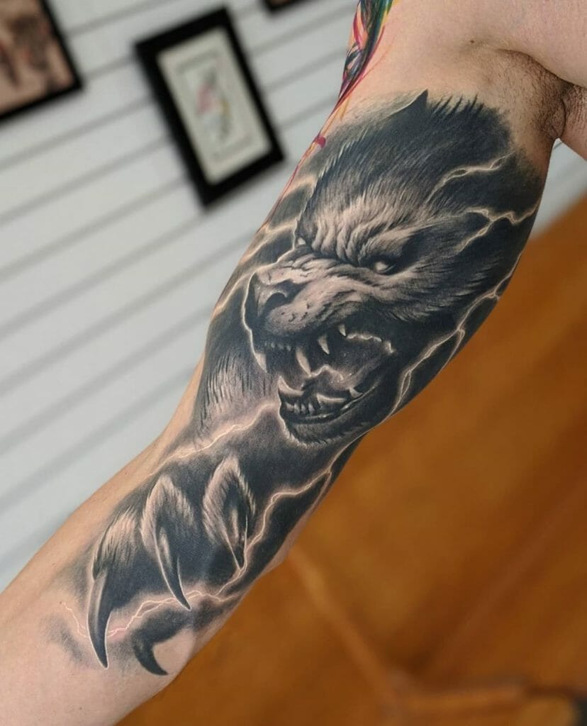 Werewolf Head Tattoo
