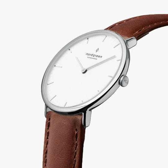 White-dial-brown-leathers