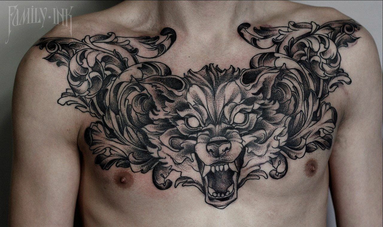 50 Excellent Wolf Tattoos For Chest  Tattoo Designs  TattoosBagcom