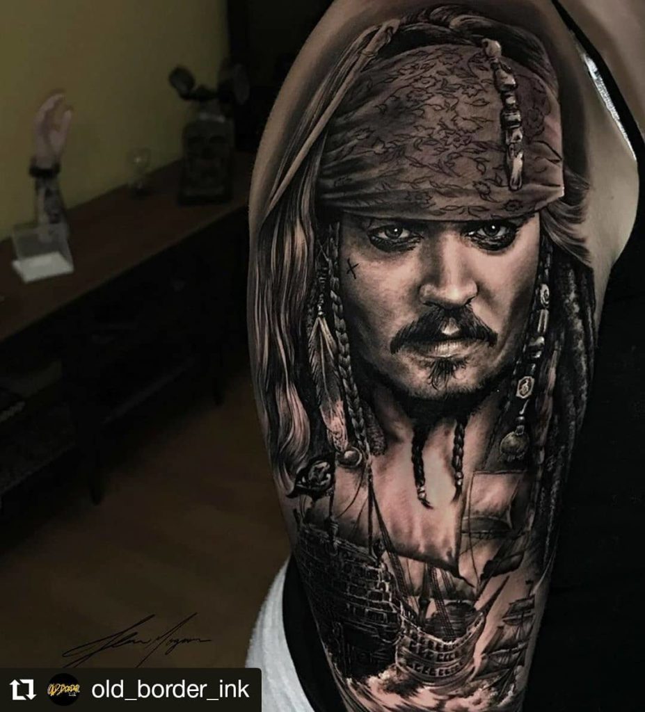 Buy Jack Sparrow Pirates of Caribean Tattoo Johnny Depp Online in India   Etsy