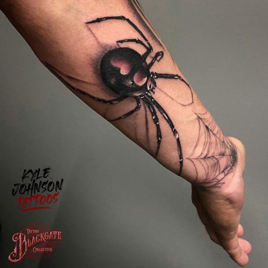 3D Big Forearm Men Spider Tattoo