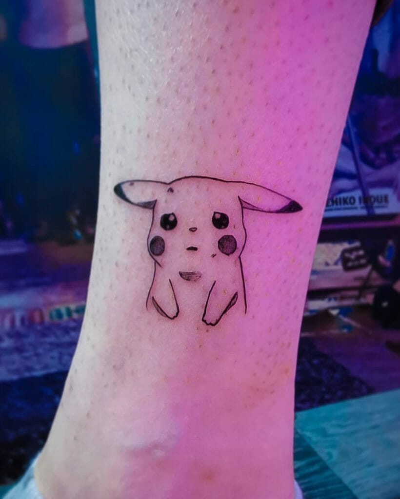Adorable Sad Pikachu Tattoo