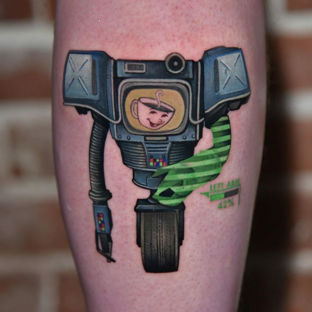 Amazing Fallout Tattoo of Muggy Robot