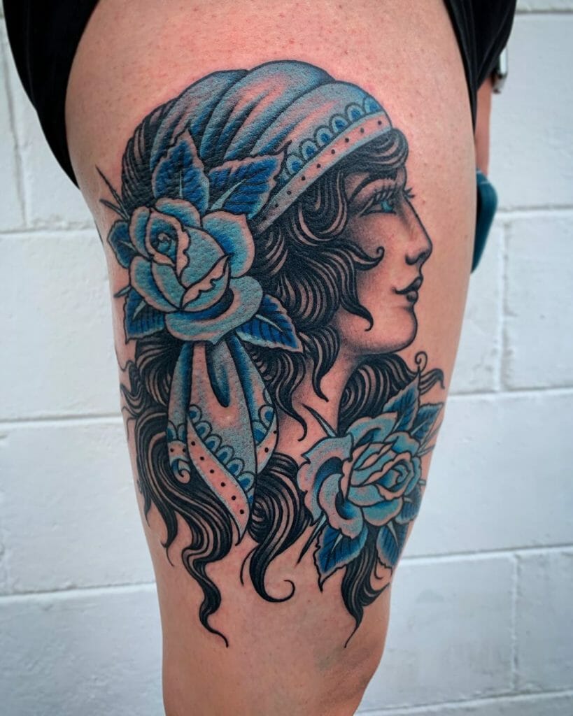 Beautiful Gypsy Tattoo Blue Outsons