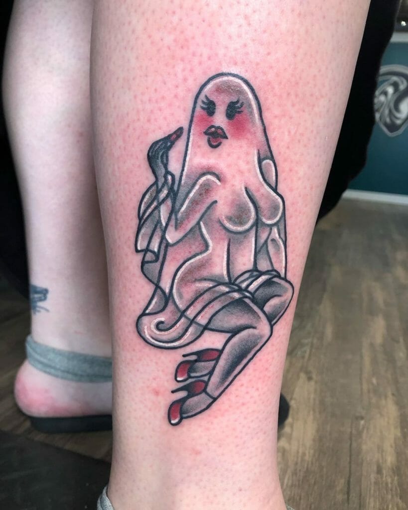 Best Halloween Attractive Ghost Tattoo