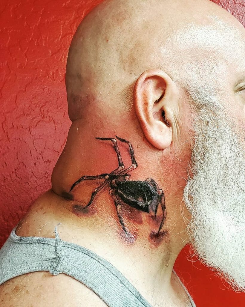 Big Neck Widow Spider Black Tattoo