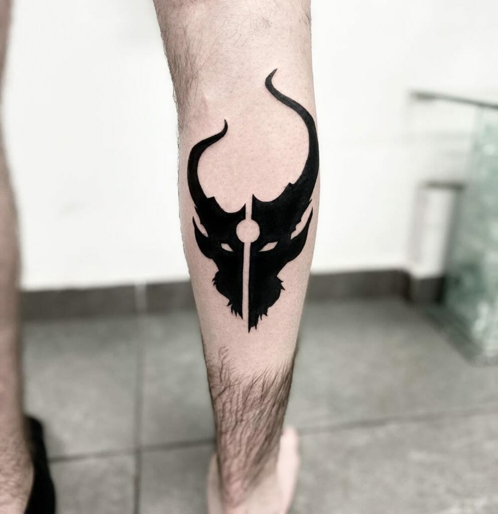 Black Ink Demon Hunter Demonic Tattoo Logo