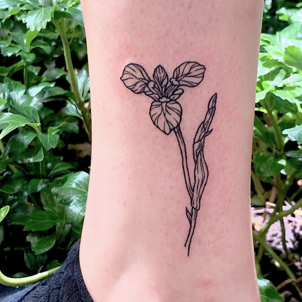 Black Inkwork Iris Tattoo