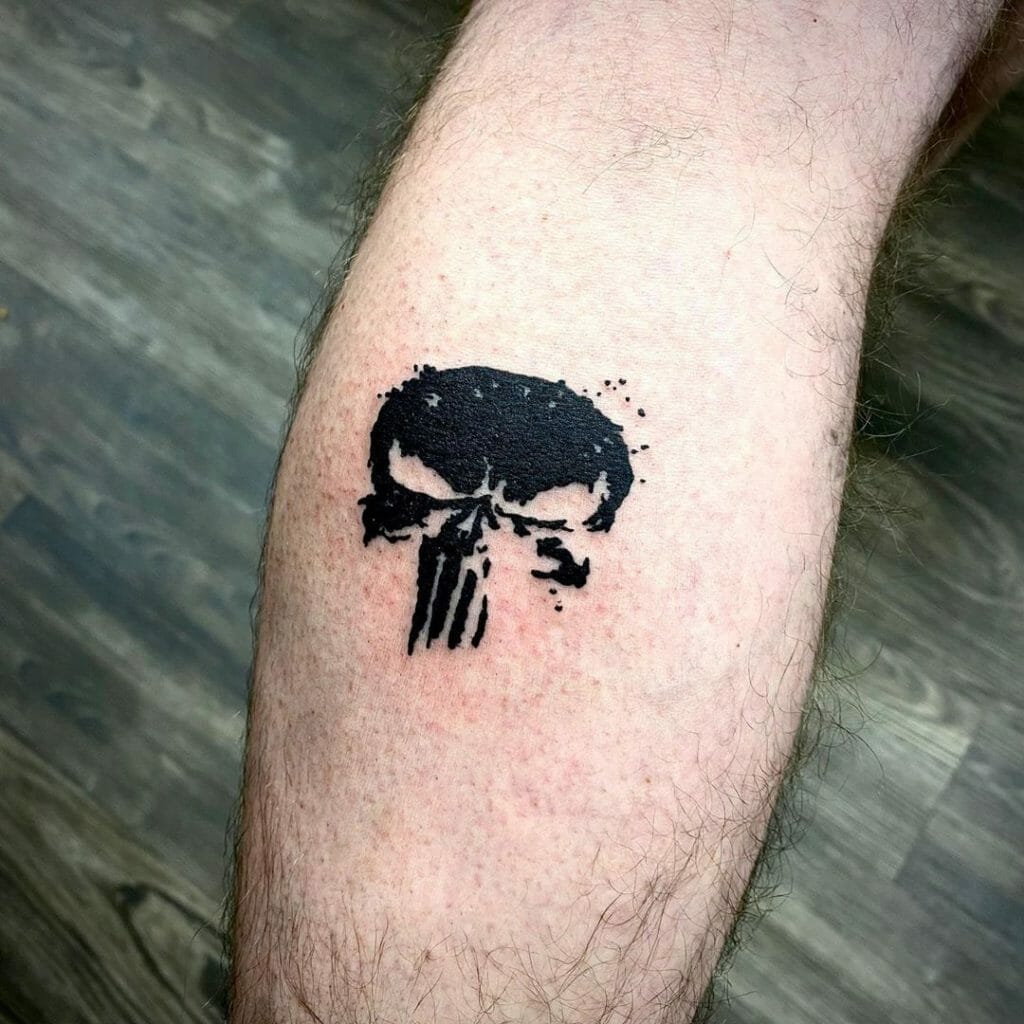Black & Small Punisher Tattoo