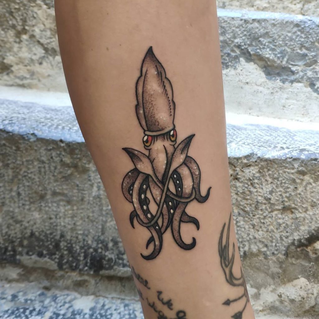 Black Squid Tattoo