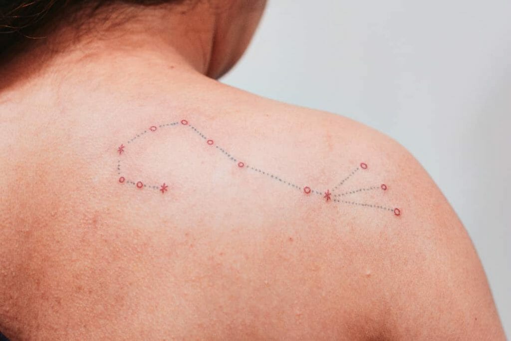 Black and Red Ink Simple Scorpio Tattoo Zodiac Constellation Ideas