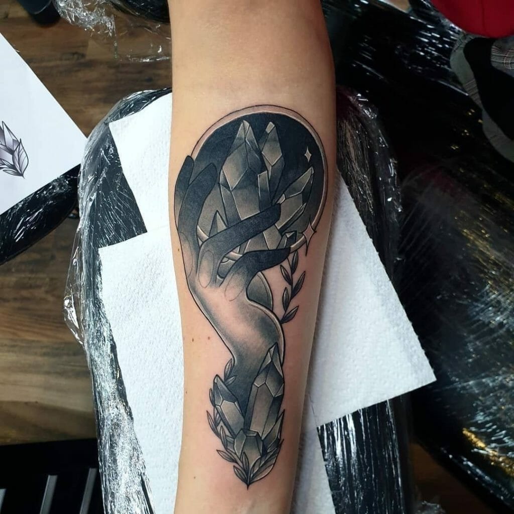 Black and White Crystal Ball Tattoo Designs