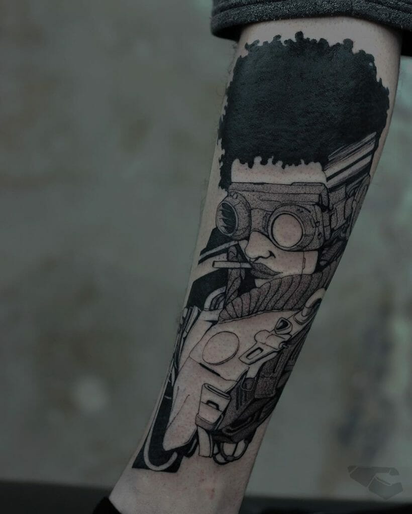Blackwork Tattoos Cyberpunk Sleeve Idea