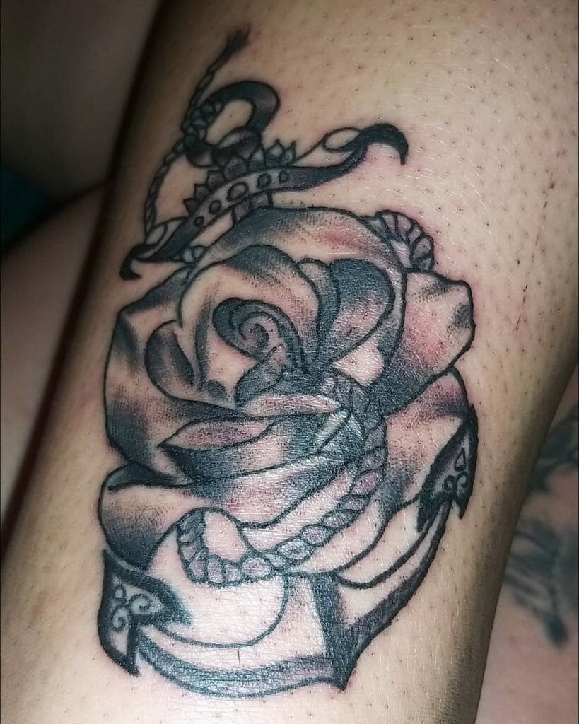 Dagger Through Rose Tattoo Stencil Designs
