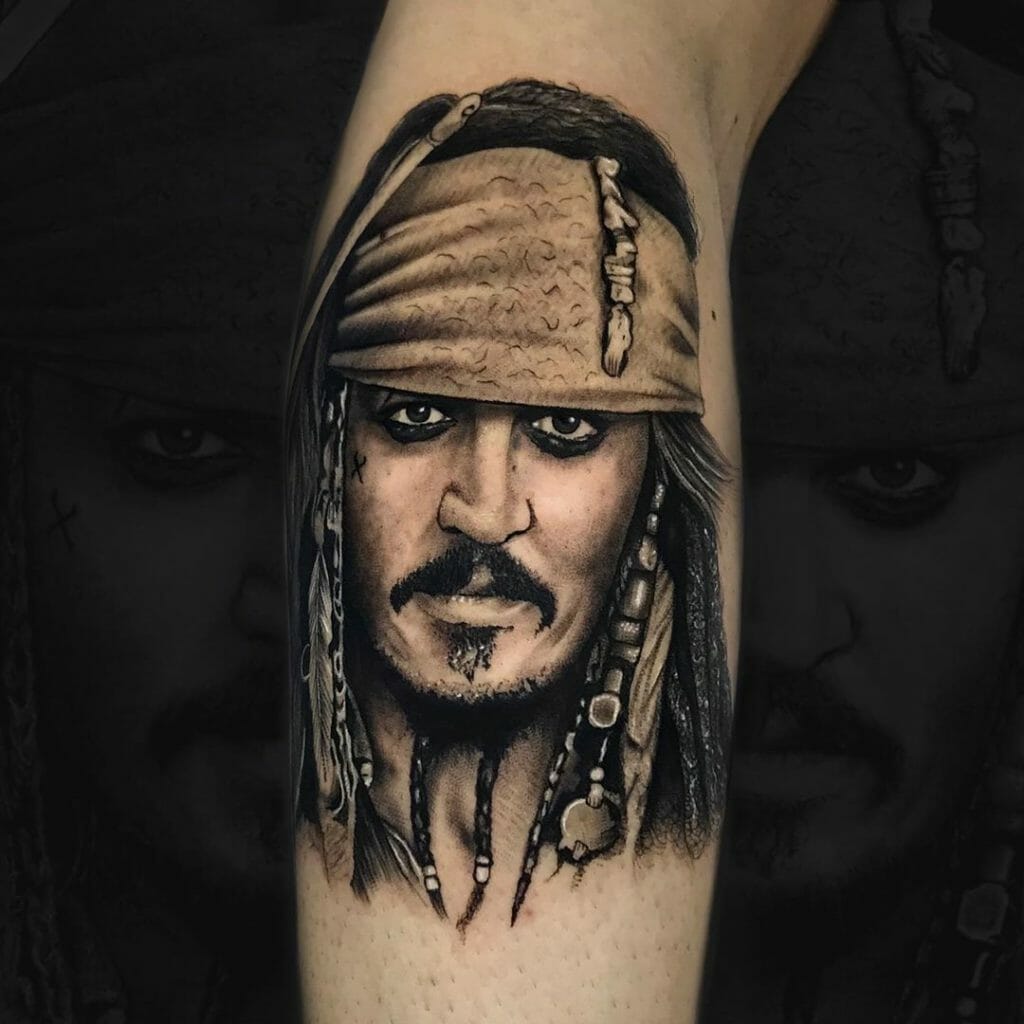 Detailed & Beautiful Johnny Depp Jack Sparrow Tattoo