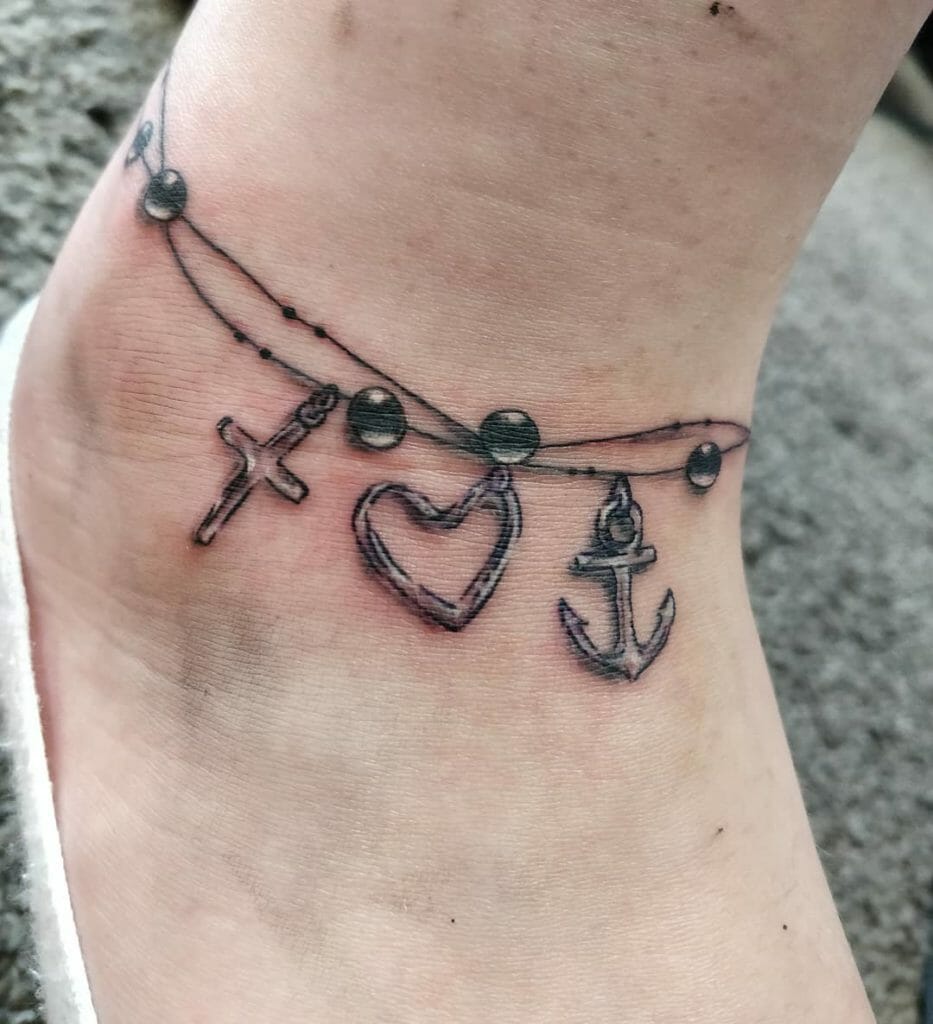 Faith Love Hope Ideas Around The Ankle Tattoo