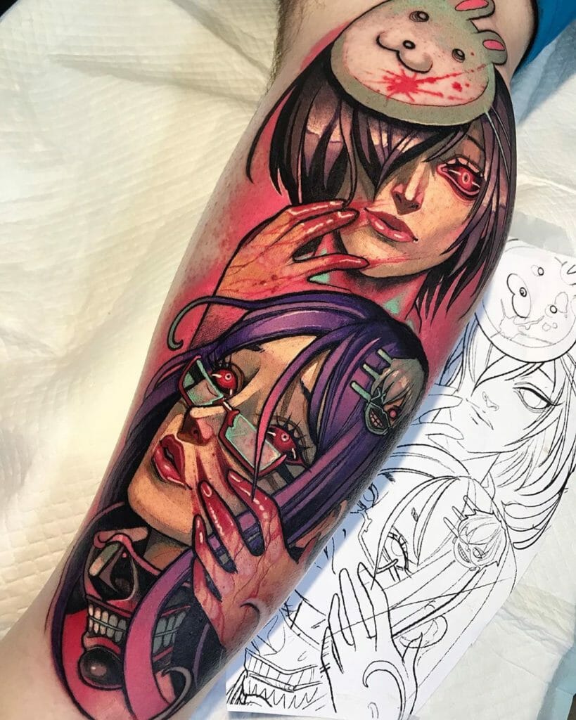 Full Color Tokyo Ghoul Tattoo