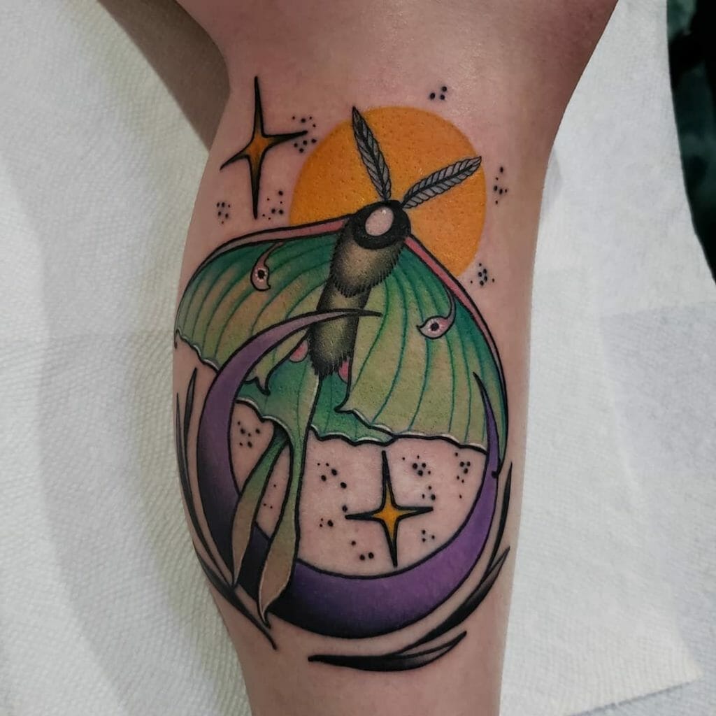 Fun Design Moon Moth Tattoo Art