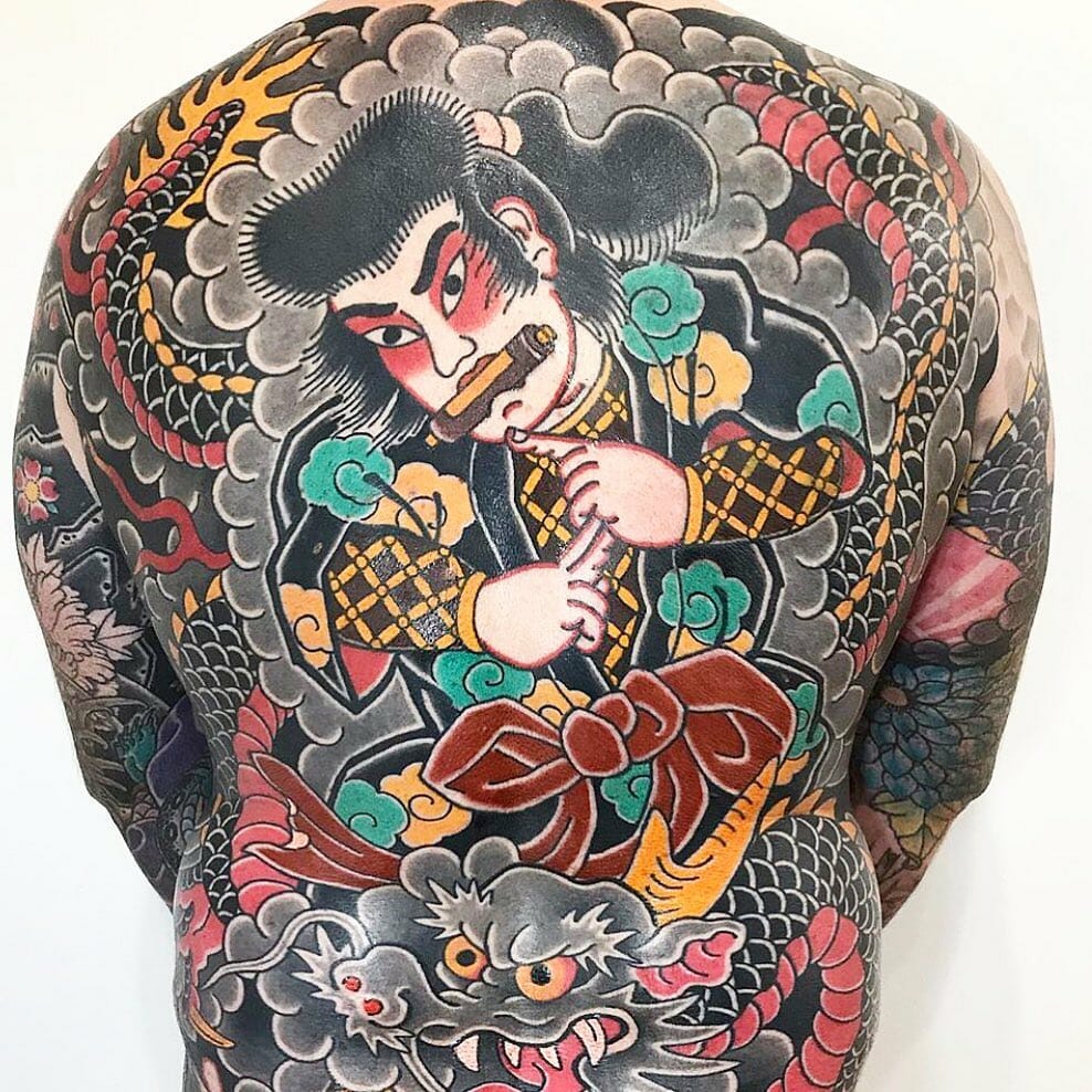 Goro Majima Like Yakuza Samurai Back Tattoo