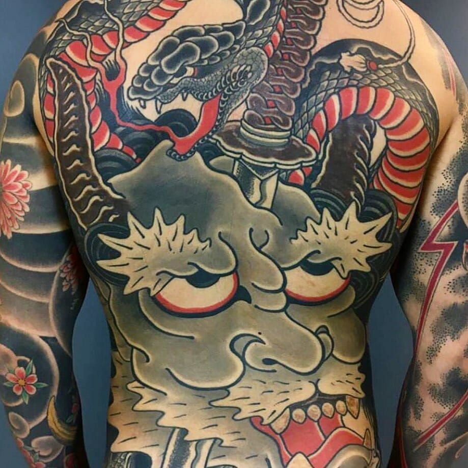 Hannya vs Snake Yakuza Tattoo Design