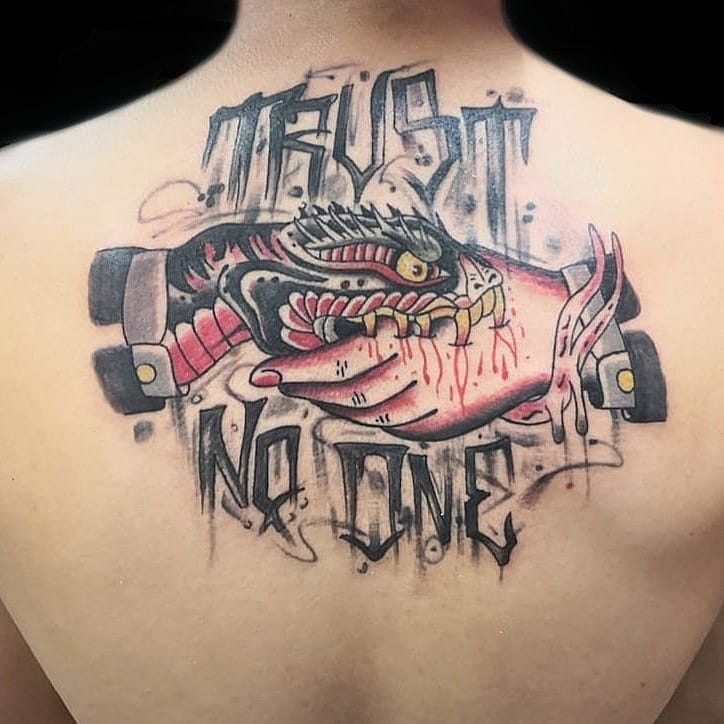 Incredible Sketchy Trust No One Tattoo