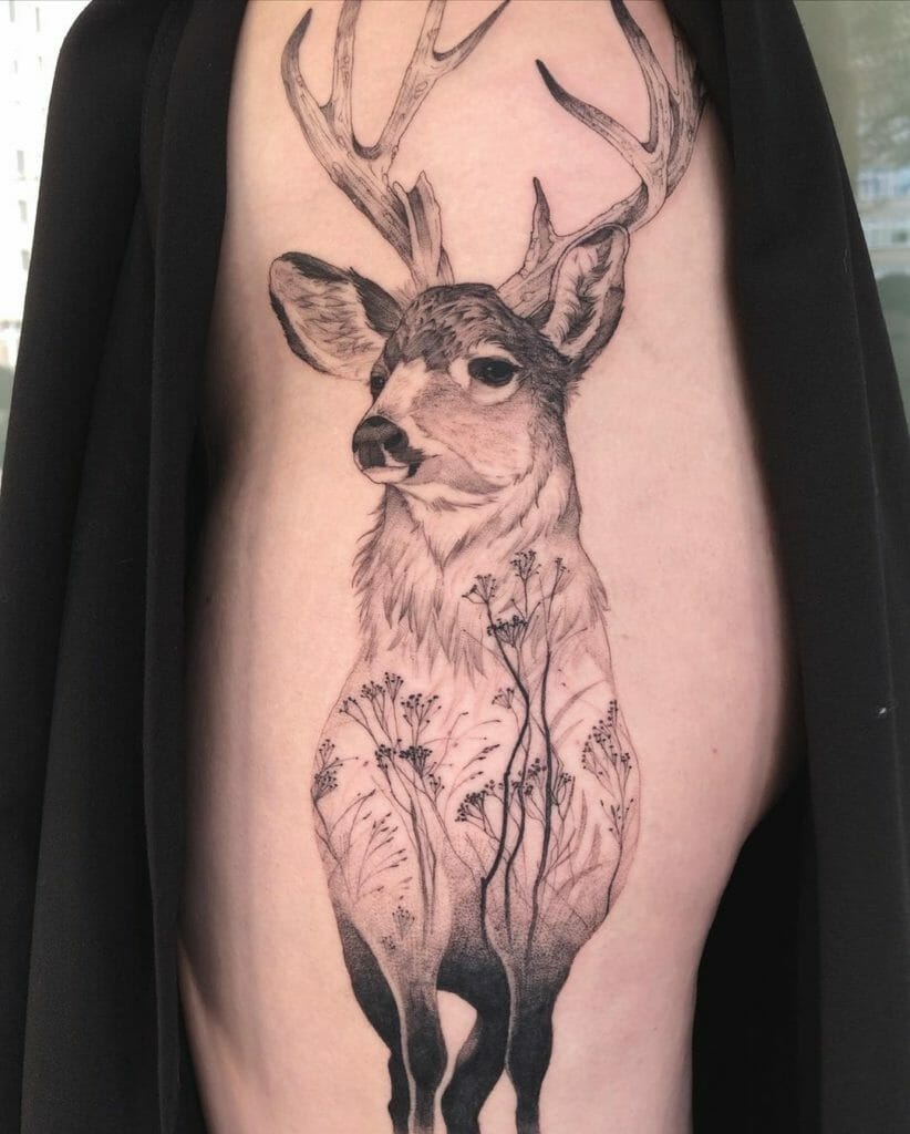 Men Sleeve Whitetail Deer Tattoo
