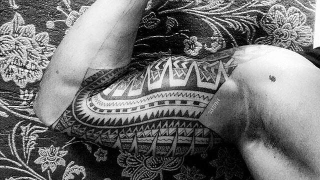 Polynesian Full Sleeve Upper Roman Reigns Arm Tattoo Placement