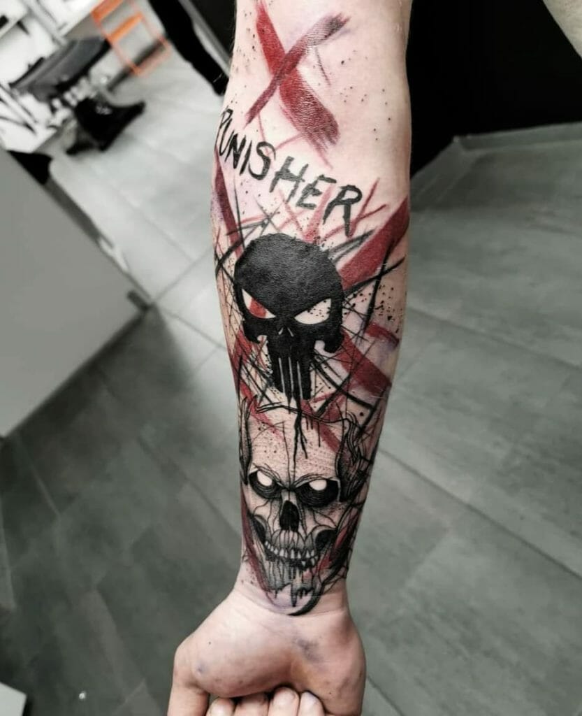 Punisher Tattoo Sleeve Design