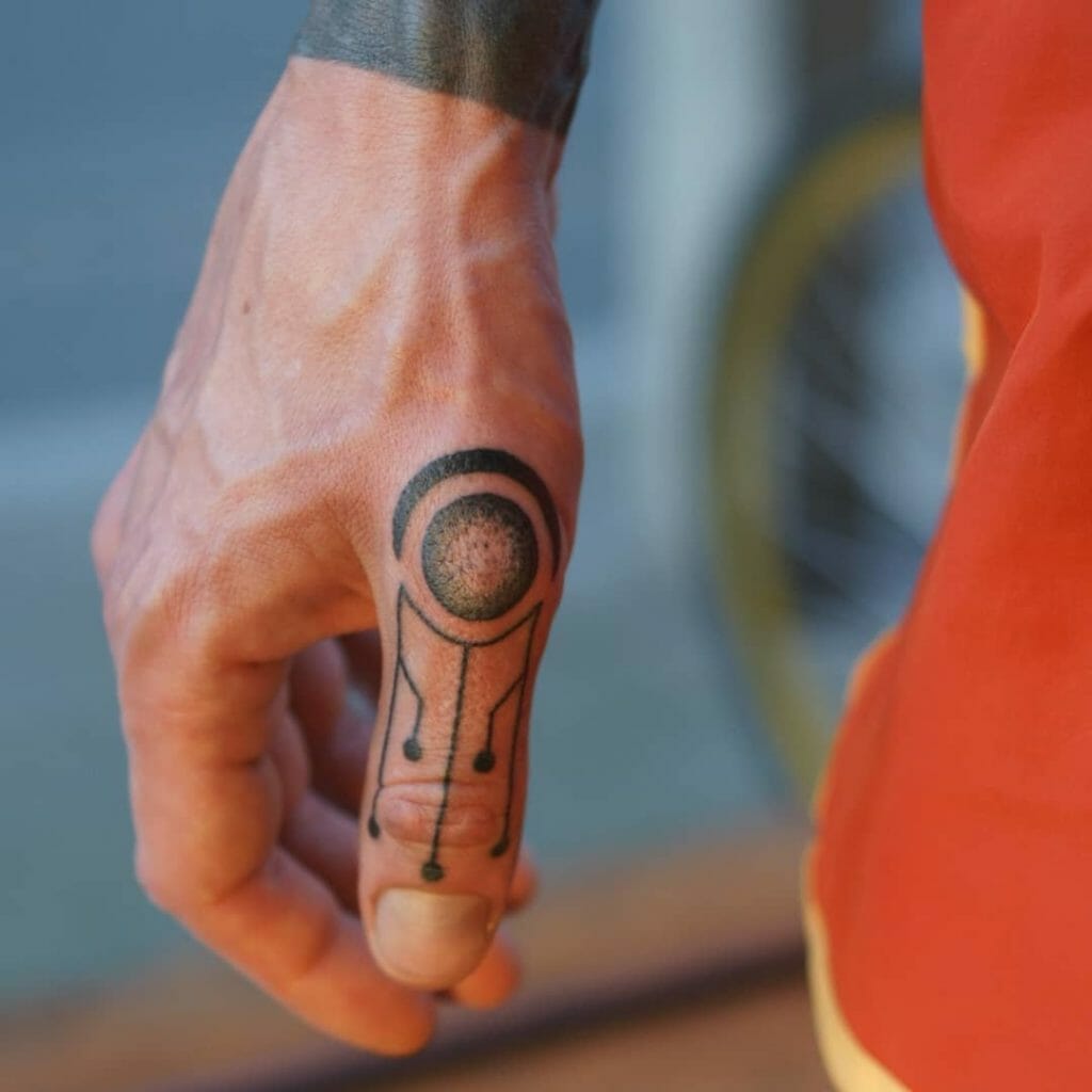 Simple Cyberpunk reference Finger Tattoo
