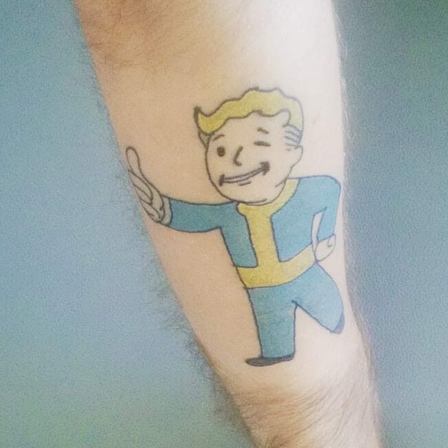 Simple Fallout Vault Boy Tattoo